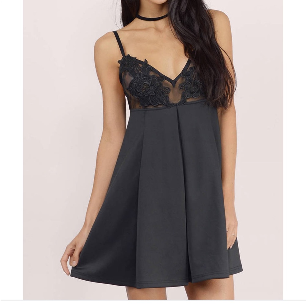 Tobi mesh top skater dress
